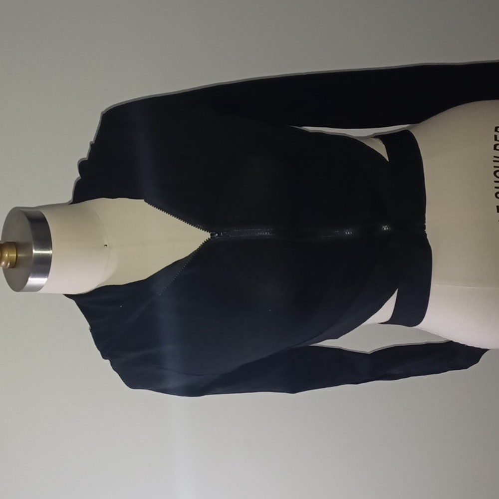 NEW Womens BLACK SZ SMALL AND SIZE LARGE ZIPPER SHIRT WITH HOOD
